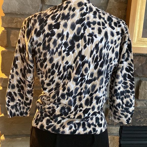 Cotton cardigan, animal print with buttons, S - Picture 5 of 8